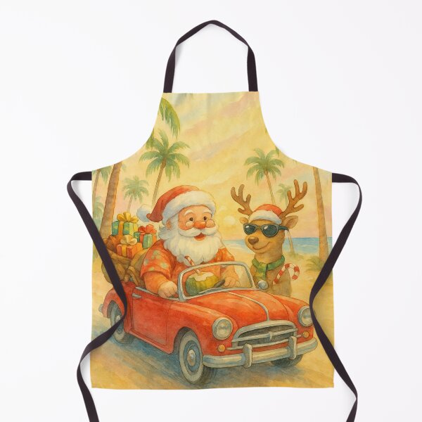 Item preview, Santa & Reindeer Beach Cruise – Tropical Christmas Convertible designed and sold by printedartgoods.