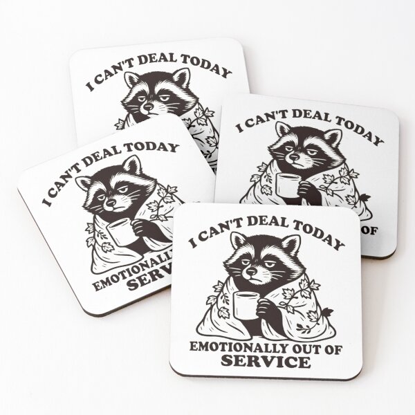 Item preview, Emotionally Out of Service Raccoon | I Can't Deal Today Funny Mood designed and sold by JossDesign15.