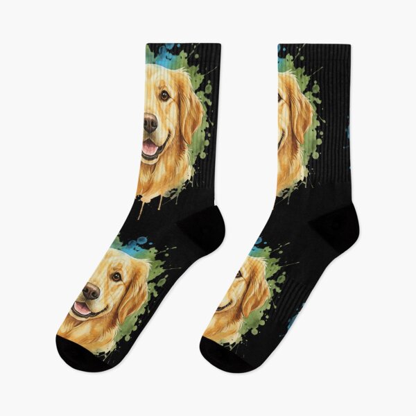 Item preview, Happy Golden Retriever Watercolor Splatter Portrait designed and sold by MartinxMarie.