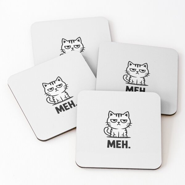 Item preview, Cat Meh Grumpy Kitty Sarcastic Joke designed and sold by ShelFisher.