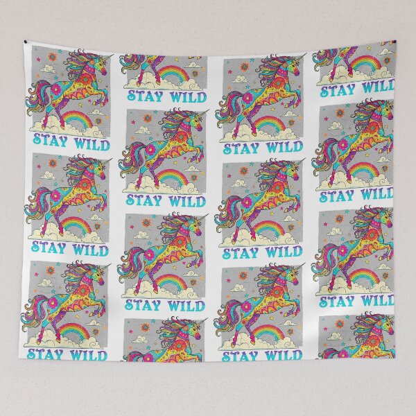 Item preview, Grunge Leaping Unicorn – Stay Wild Colourful Urban designed and sold by HexOne.