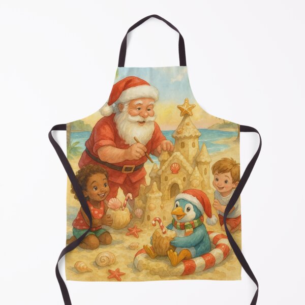 Item preview, Santa’s Holiday Sandcastle – Tropical Christmas with Kids designed and sold by printedartgoods.