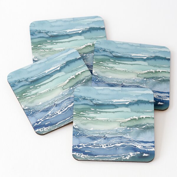 Item preview, Abstract Watercolor Ocean Waves designed and sold by ChrisButler.