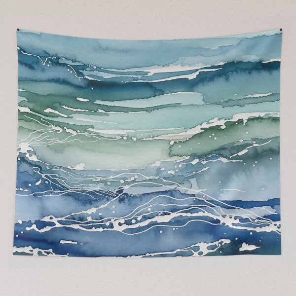 Item preview, Abstract Watercolor Ocean Waves designed and sold by ChrisButler.