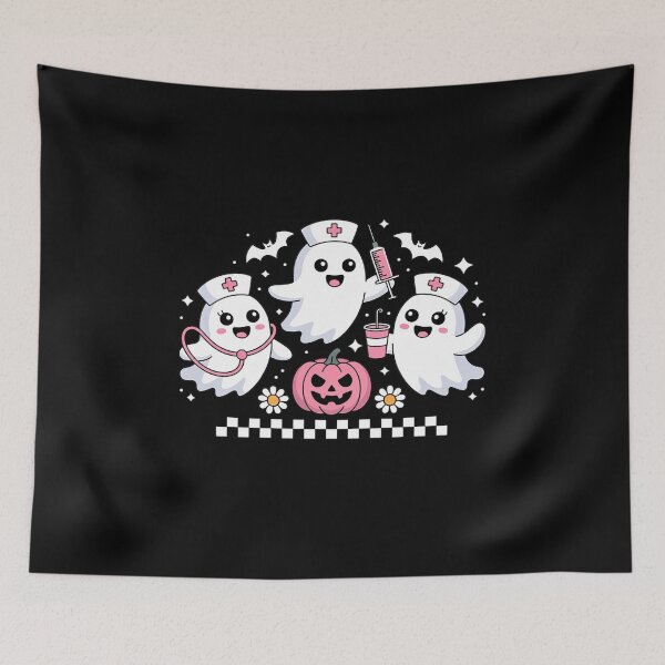Item preview, Checkered Nurse Halloween Ghost Nurse ER Nurse Boo Boo Crew designed and sold by ShelFisher.
