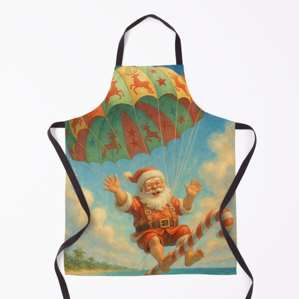 Item preview, Candy Cane Parasailing Santa – Tropical Christmas Adventure designed and sold by printedartgoods.