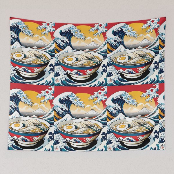 Item preview, Osaka Japanese Art Merging Ocean Waves Delicious Ramen designed and sold by ART ATTACK ZONE.