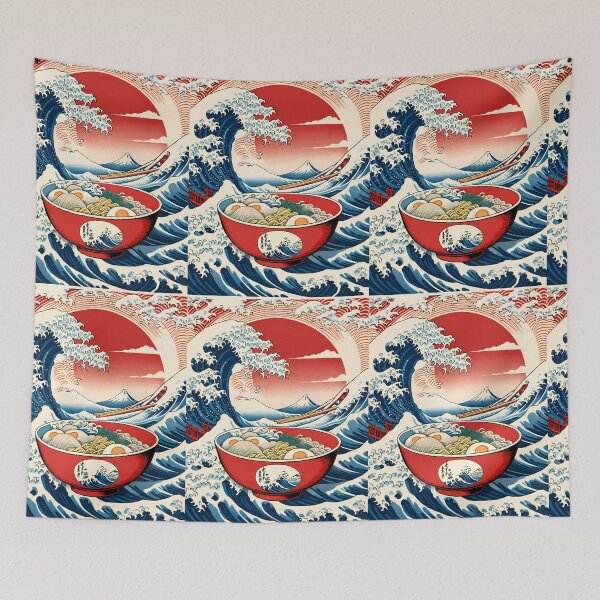 Item preview, Asia Japanese Art Merging Ocean Waves Delicious Ramen designed and sold by ART ATTACK ZONE.