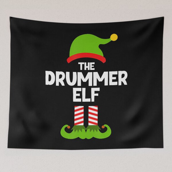 Item preview, Funny The Drummer Elf Christmas Family 	 Drums Drumming designed and sold by BeverlyBrenda.