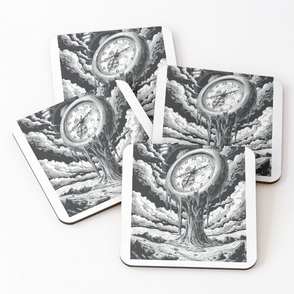 Item preview, Melting Time Tree Surreal Black & White Fantasy Art designed and sold by Totally Mood .