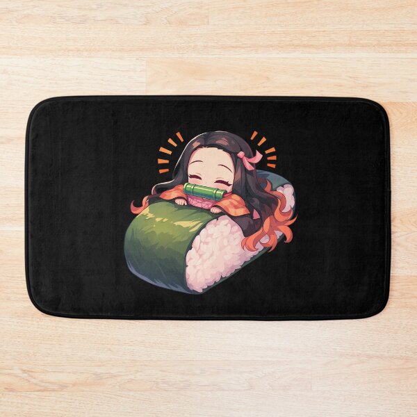 Item preview, Cheerful Nezuko Kamado Demon Slayer Chibi Sushi Anime Girl designed and sold by CarlosBender.