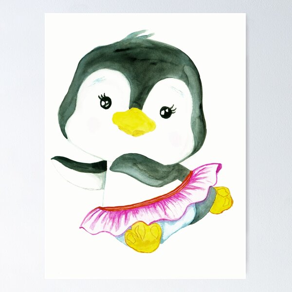 Aperçu de l'œuvre Penny le pingouin créée et vendue par SueDeaconART.
