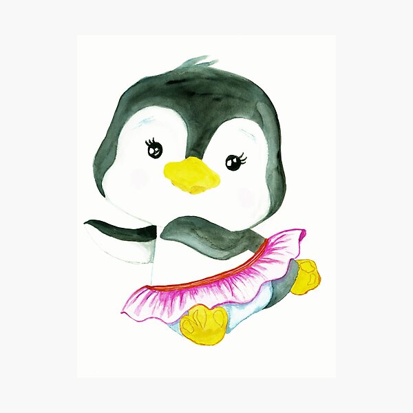 Aperçu de l'œuvre Penny le pingouin créée et vendue par SueDeaconART.