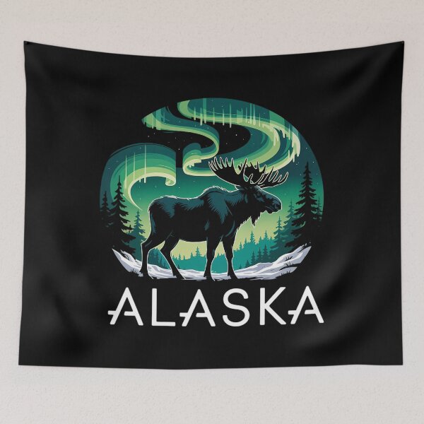 Item preview, Alaska Moose Aurora Borealis Alaskan designed and sold by CruelShadesSt.