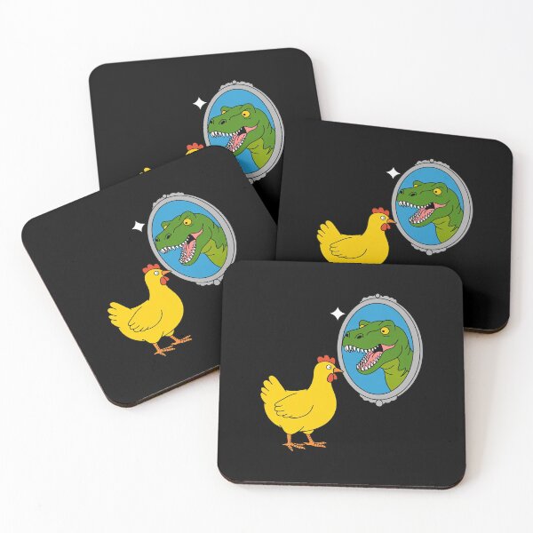 Item preview, Chicken and Rex Mirror Scene for Dino Lovers Fans designed and sold by Sandrhaus.