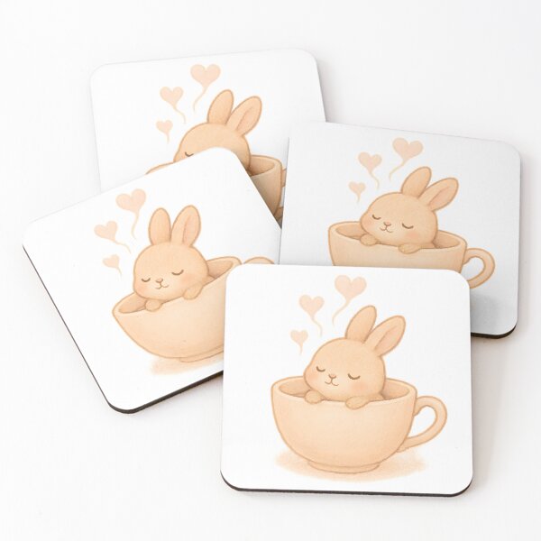 Item preview, Cute bunny cup (with hearts) designed and sold by CraterCat.