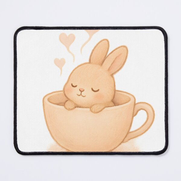 Item preview, Cute bunny cup (with hearts) designed and sold by CraterCat.