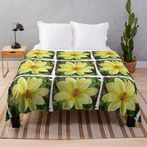 Item preview, Bright yellow flower pollinated by a bee. designed and sold by Enerjetal.
