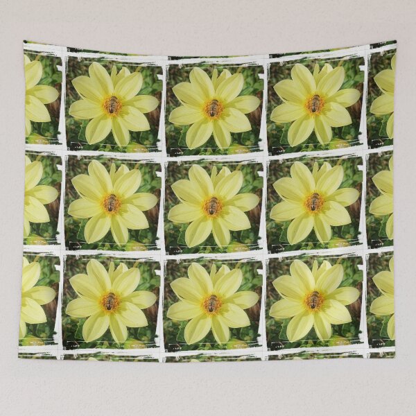 Item preview, Bright yellow flower pollinated by a bee.  designed and sold by Enerjetal.
