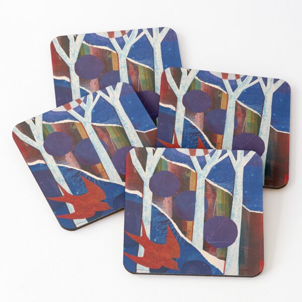 Item preview, Bird in the Forest Graphic Monoprint Collage designed and sold by Norah Gilbert.