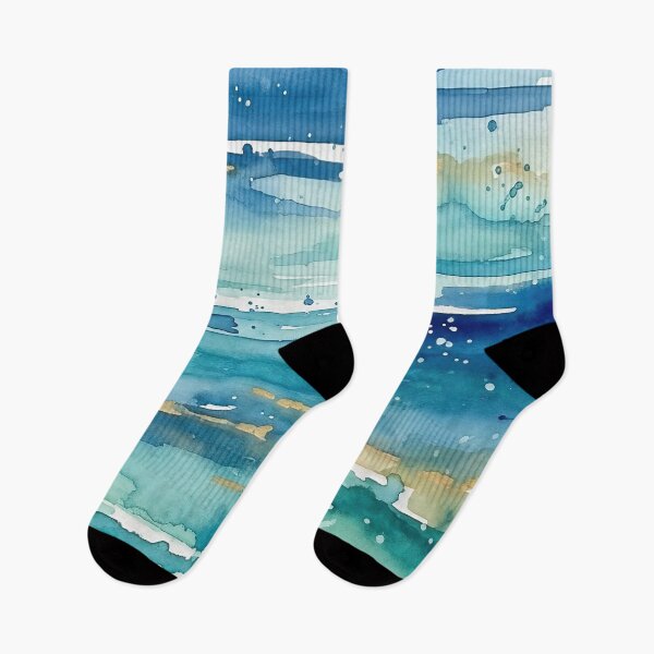 Item preview, Abstract Ocean Watercolor Art with Gold Accents designed and sold by ChrisButler.