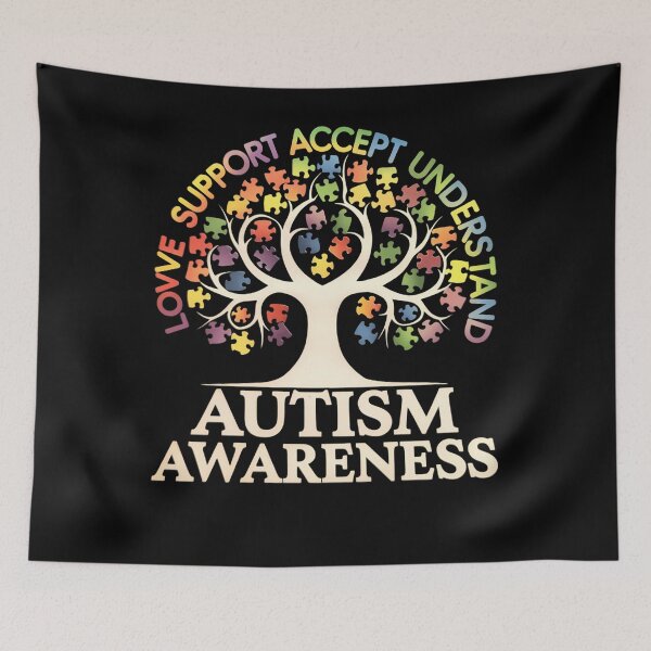 Item preview, LOVE SUPPORT ACCEPT UNDERSTAND AUTISM AWARENESS designed and sold by CruelShadesSt.