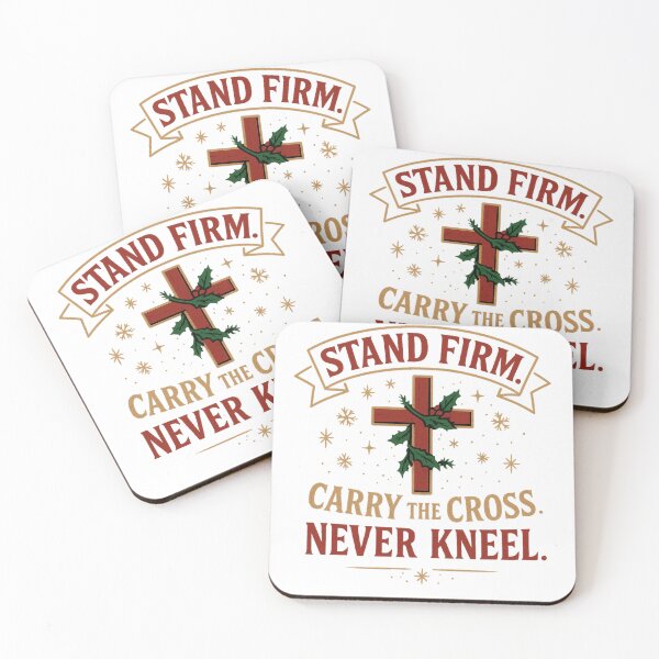Item preview, Stand Firm Carry The Cross Christian Christmas T-Shirt Design | Inspirational Faith Quote Holiday Artwork (PNG, No Background) designed and sold by FashionXtral.