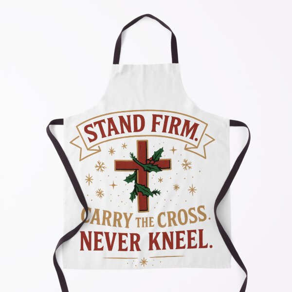 Item preview, Stand Firm Carry The Cross Christian Christmas T-Shirt Design | Inspirational Faith Quote Holiday Artwork (PNG, No Background) designed and sold by FashionXtral.