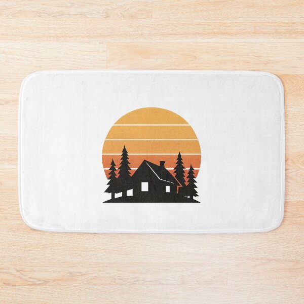 Item preview, Retro Cabin Sunset Silhouette Rustic Nature Artwork designed and sold by Eric’s Creative Corner.