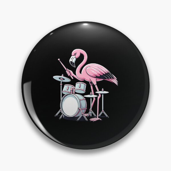 Item preview, Drummer Flamingo Drumming Player Playing Drums Drumset designed and sold by KristinDebra.
