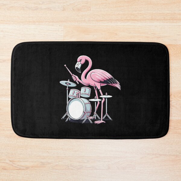 Item preview, Drummer Flamingo Drumming Player Playing Drums Drumset designed and sold by KristinDebra.