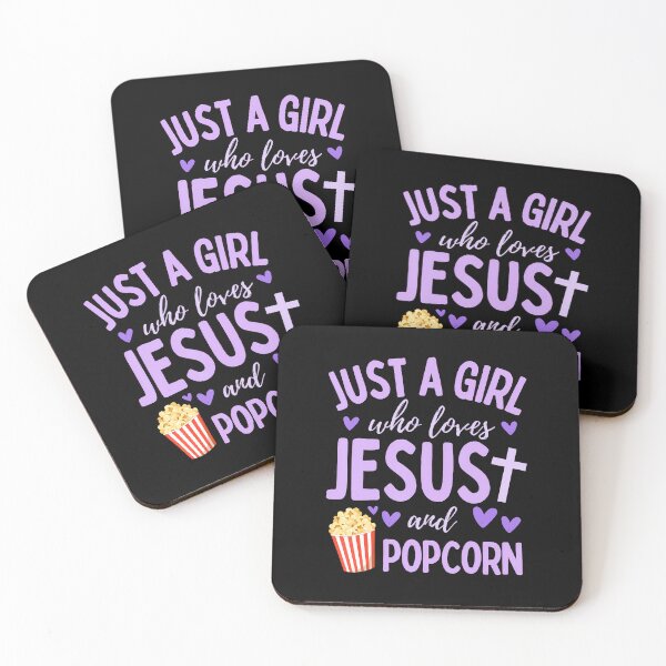 Item preview, Just A Girl Who Loves Jesus And Popcorn Christian Funny designed and sold by AndreaBonnie.