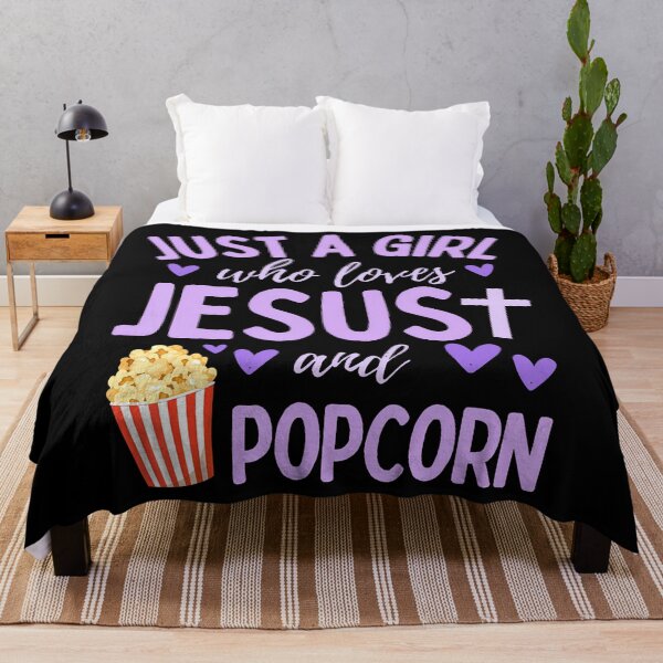 Item preview, Just A Girl Who Loves Jesus And Popcorn Christian Funny designed and sold by AndreaBonnie.