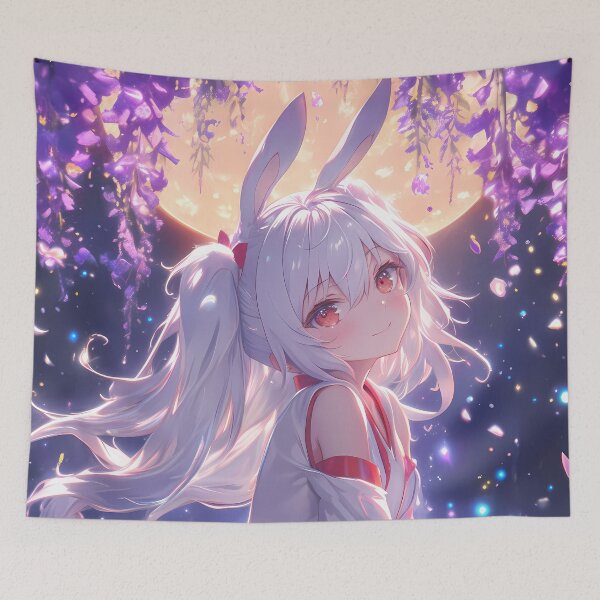 Item preview, Wisteria Moonlit Laffey Azur Lane Anime Girl Fantasy Sakura Night designed and sold by CarlosBender.