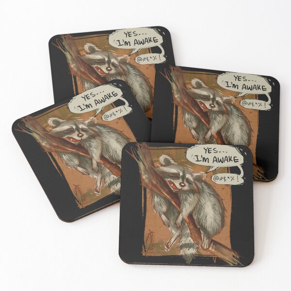 Item preview, Yes I Am Awake- funny raccoon meme designed and sold by DanniDan.