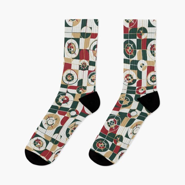 Item preview, Retro Christmas Pattern | Mid Century Holiday Design | Red Green Gold Geometric Art for T-Shirts, Stickers, Wall Art, Wrapping Paper & More designed and sold by DesignWorld8.