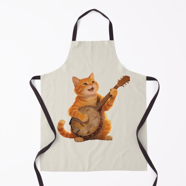 Item preview, cat playing banjo designed and sold by Uglyandcute.