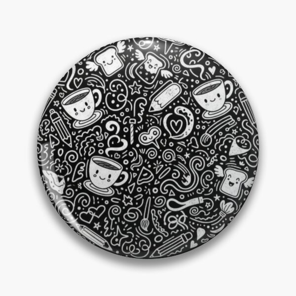 Item preview, Kawaii Coffee and Art Doodle Pattern Circle designed and sold by MartinxMarie.