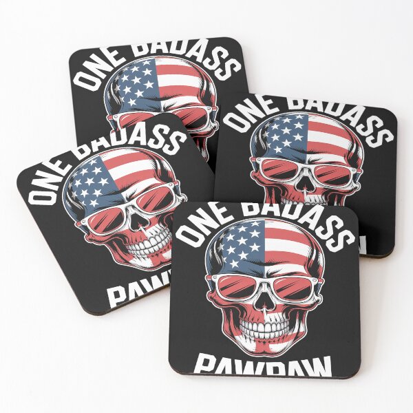 Item preview, One Badass PawPaw American Flag US 4th of July USA Paw-Paw designed and sold by Rackaam.