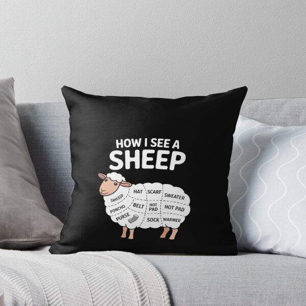 Item preview, How I See A Sheep Cute Yarn Wool Sheep Knitter Knitting designed and sold by RustsyMin.