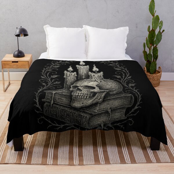 Item preview, Skull & Candle Stack – Dark Academia Gothic Art – Occult Books Aesthetic designed and sold by Mouraludia.