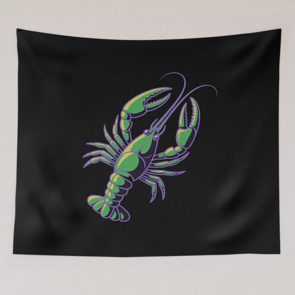 Item preview, Crawfish Lobster Purple Green Funny Mardi Gras designed and sold by SIGORDESIGN.