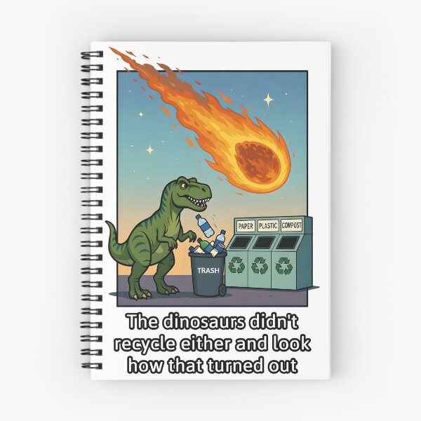 Item preview, Dinosaurs Didn't Recycle - Extinction T-Rex Meteor designed and sold by PTTPeopleWear.