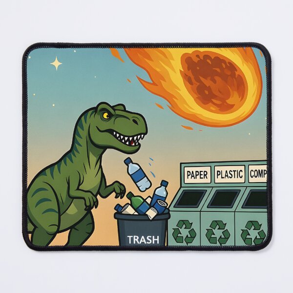Item preview, Dinosaurs Didn't Recycle - Extinction T-Rex Meteor designed and sold by PTTPeopleWear.