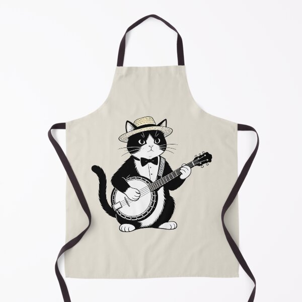Item preview, cat playing banjo designed and sold by Uglyandcute.