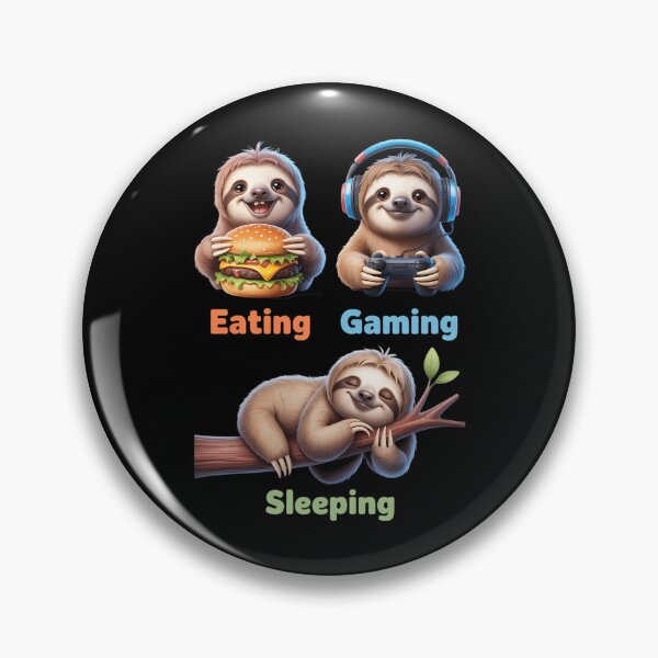 Item preview, Eating Gaming Sleeping Gamer Sloth designed and sold by AsteriskDatBArt.