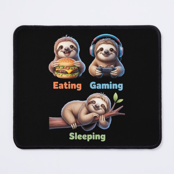 Item preview, Eating Gaming Sleeping Gamer Sloth designed and sold by AsteriskDatBArt.