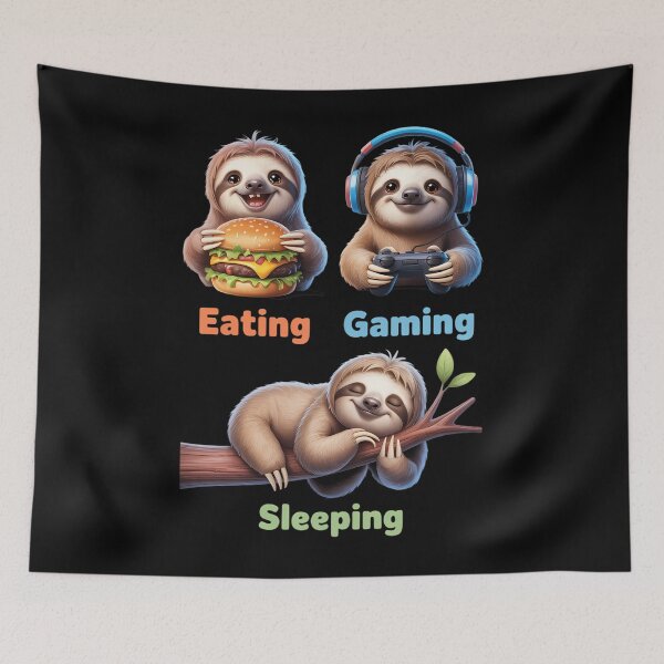 Item preview, Eating Gaming Sleeping Gamer Sloth designed and sold by AsteriskDatBArt.