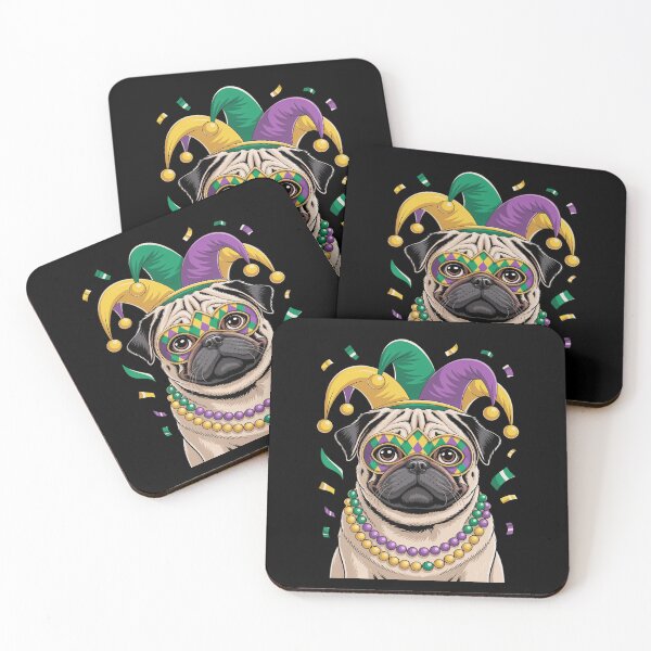 Item preview, Mardi Gras Dog Carnival Pug Dog Jester Pug Lover Pug Mom Dad designed and sold by SIGORDESIGN.