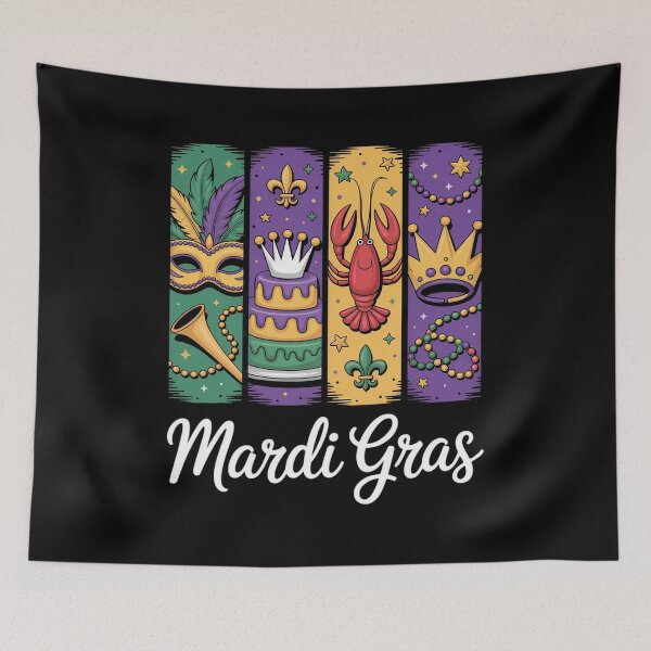 Item preview, Mardi Gras Mask King Cake Crawfish Louisiana designed and sold by SIGORDESIGN.